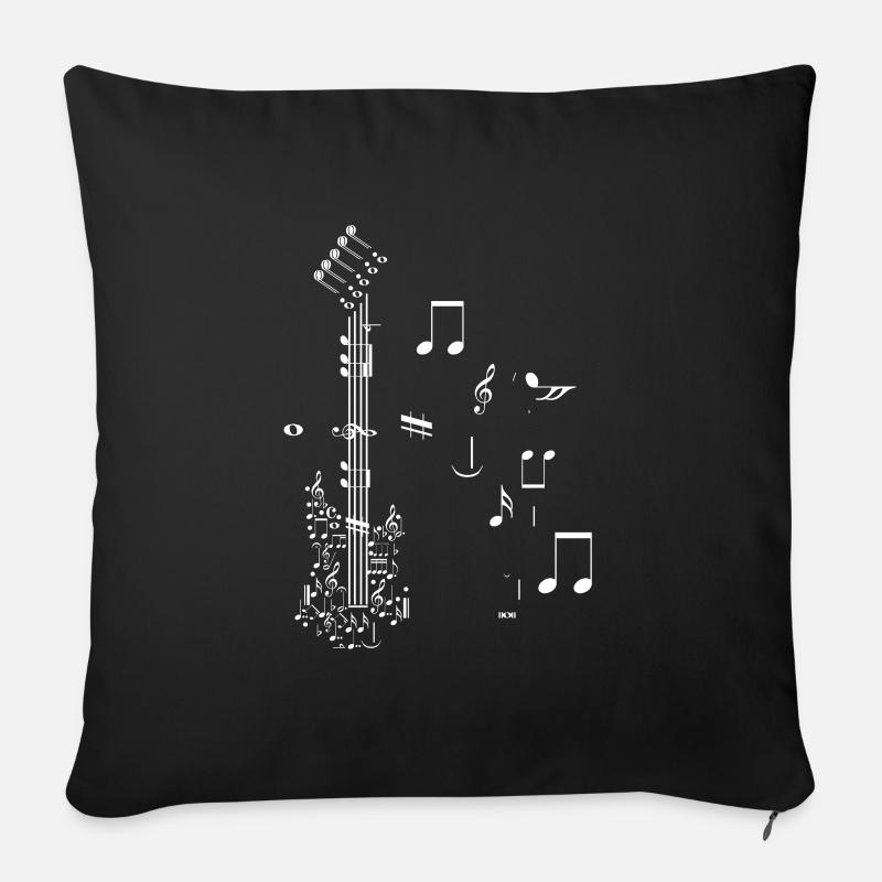 Gitarre Geschenk - Sofakissenbezug 45 x 45 cm - Schwarz