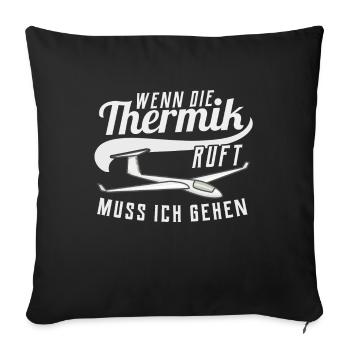 Segelflugzeug Segelflieger Segelflug Geschenk - Sofakissenbezug 45 x 45 cm - Schwarz - Vorne