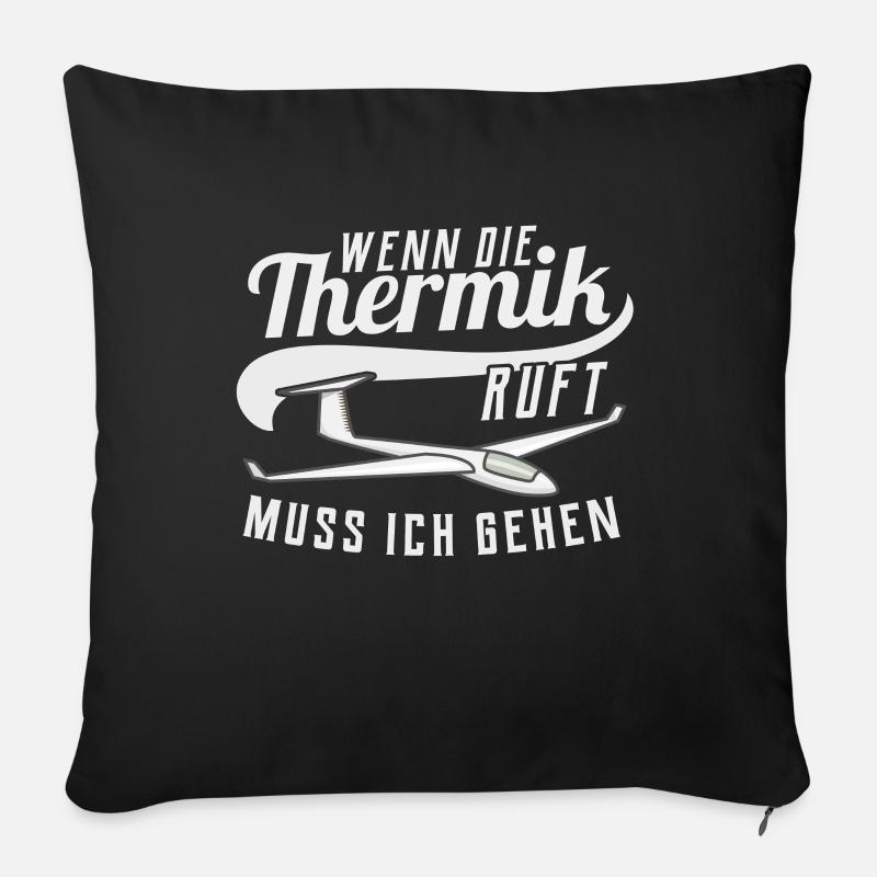 Segelflugzeug Segelflieger Segelflug Geschenk - Sofakissenbezug 45 x 45 cm - Schwarz