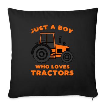 Traktor Jungen Traktoren Spruch Geschenk - Sofakissenbezug 45 x 45 cm - Schwarz - Vorne