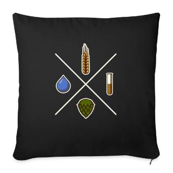 Brasseur de bière Brasseur de loisir Brasserie de bière - Housse de coussin décorative 45 x 45 cm - noir - Devant