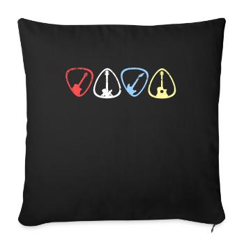 Guitare guitare - Housse de coussin décorative 45 x 45 cm - noir - Devant