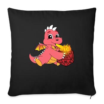 Cube dice game Dragon - Sofa pillowcase 17,3'' x 17,3'' (45 x 45 cm) - black - Front