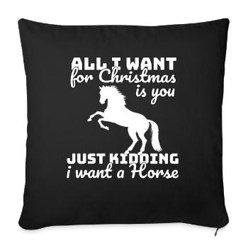 Christmas horse saying - Sofa pillowcase 17,3'' x 17,3'' (45 x 45 cm) - black - Front