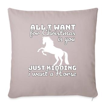 Christmas horse saying - Sofa pillowcase 17,3'' x 17,3'' (45 x 45 cm) - light taupe - Front