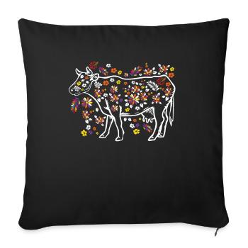 Vaches Agriculteur Cadeau - Housse de coussin décorative 45 x 45 cm - noir - Devant