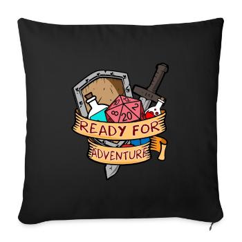 Adventure Game Board Game Dice Game - Sofa pillowcase 17,3'' x 17,3'' (45 x 45 cm) - black - Front