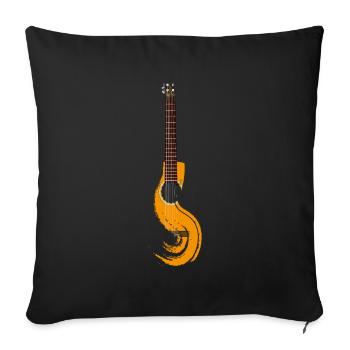 guitare - Housse de coussin décorative 45 x 45 cm - noir - Devant