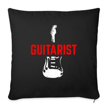 guitare - Housse de coussin décorative 45 x 45 cm - noir - Devant