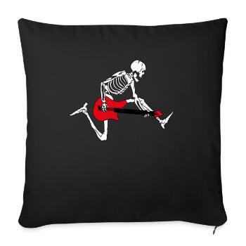 Squelette de guitare - Housse de coussin décorative 45 x 45 cm - noir - Devant