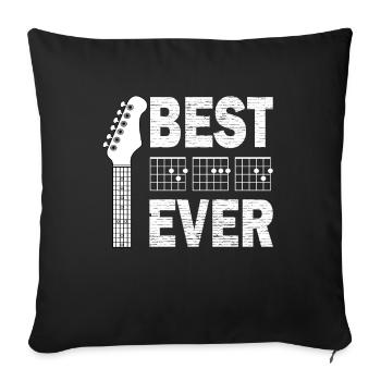 Guitares père papa guitare - Housse de coussin décorative 45 x 45 cm - noir - Devant