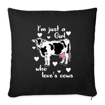 Vaches de l’agriculteur - Housse de coussin décorative 45 x 45 cm - noir - Devant