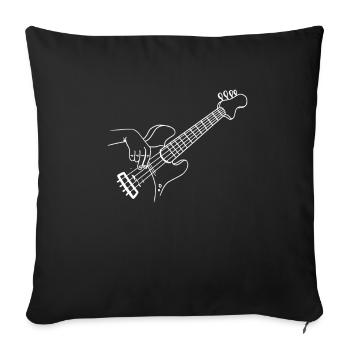 Joueur de guitare guitare acoustique - Housse de coussin décorative 45 x 45 cm - noir - Devant