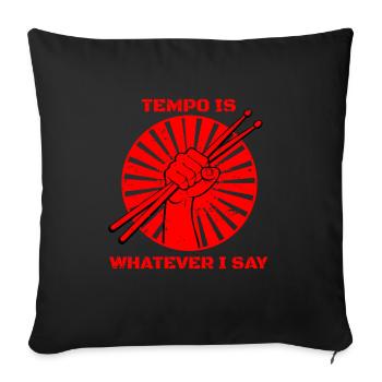 Le tempo est tout ce que disent les tambours - Housse de coussin décorative 45 x 45 cm - noir - Devant