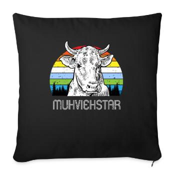 Muhviehstar Kuh - Sofakissenbezug 45 x 45 cm - Schwarz - Vorne
