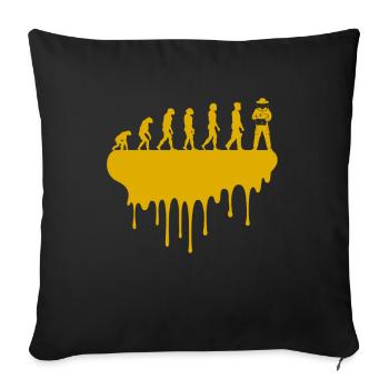 Abeilles apiculteurs évolution - Housse de coussin décorative 45 x 45 cm - noir - Devant