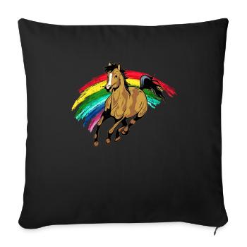 Horses horse riding - Sofa pillowcase 17,3'' x 17,3'' (45 x 45 cm) - black - Front