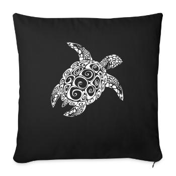 Schildkröte Geschenk - Sofakissenbezug 45 x 45 cm - Schwarz - Vorne