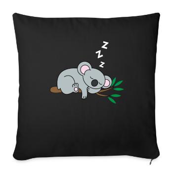 Sleeping Koala Bear - Sofa pillowcase 17,3'' x 17,3'' (45 x 45 cm) - black - Front