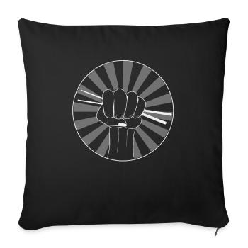 Batterie de batteur - Housse de coussin décorative 45 x 45 cm - noir - Devant
