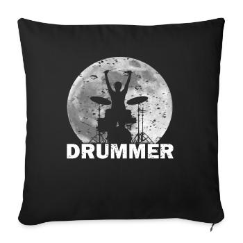 Batterie de batteur - Housse de coussin décorative 45 x 45 cm - noir - Devant