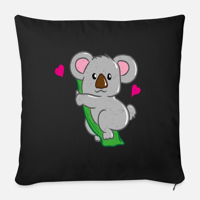 Amour d'ours Koala - Housse de coussin décorative 45 x 45 cm - noir
