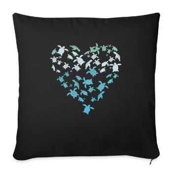 Schildkröte Liebe - Sofakissenbezug 45 x 45 cm - Schwarz - Vorne