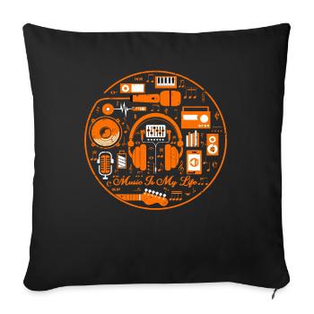 Music lovers musicians music - Sofa pillowcase 17,3'' x 17,3'' (45 x 45 cm) - black - Front