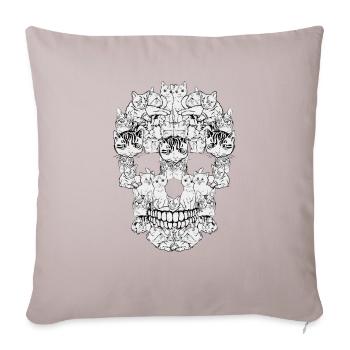 Crâne de chats - Housse de coussin décorative 45 x 45 cm - taupe clair - Devant