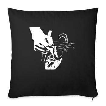 Akustik Gitarre Gitarrist - Sofakissenbezug 45 x 45 cm - Schwarz - Vorne