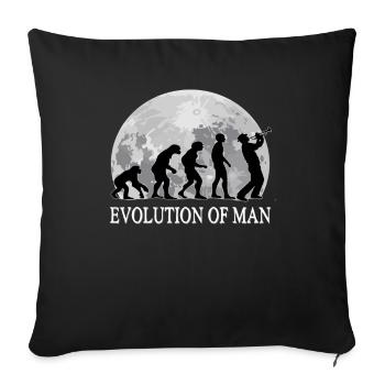 Evolution trumpet music - Sofa pillowcase 17,3'' x 17,3'' (45 x 45 cm) - black - Front