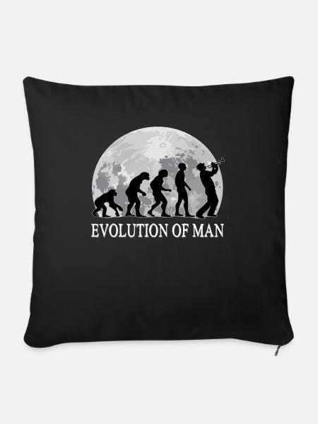 Evolution Trompete Musik - Sofakissenbezug 45 x 45 cm - Schwarz