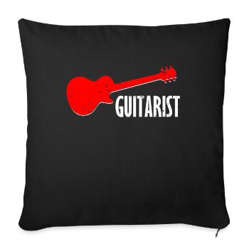 Guitariste guitariste - Housse de coussin décorative 45 x 45 cm - noir - Devant
