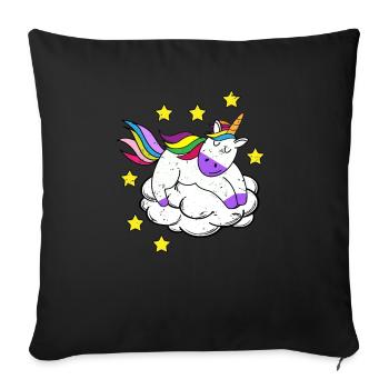 Licornes licornes - Housse de coussin décorative 45 x 45 cm - noir - Devant