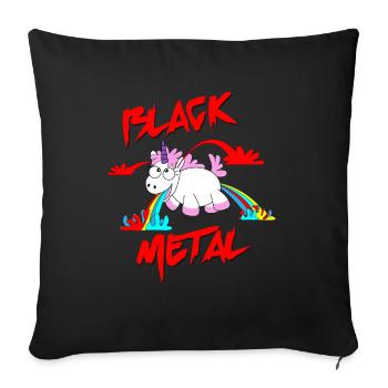 Drôle licorne métal noir - Housse de coussin décorative 45 x 45 cm - noir - Devant