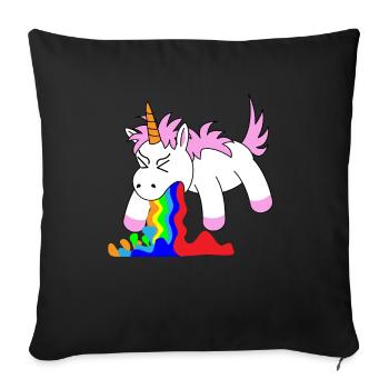 Funny unicorn unicorns - Sofa pillowcase 17,3'' x 17,3'' (45 x 45 cm) - black - Front