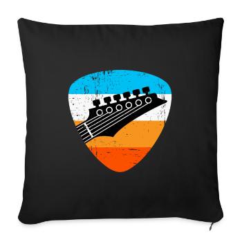 Retro guitar - Sofa pillowcase 17,3'' x 17,3'' (45 x 45 cm) - black - Front