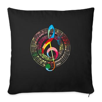 Music music lover treble clef - Sofa pillowcase 17,3'' x 17,3'' (45 x 45 cm) - black - Front