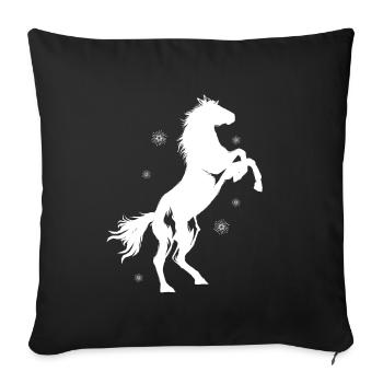 Horses riding horse - Sofa pillowcase 17,3'' x 17,3'' (45 x 45 cm) - black - Front