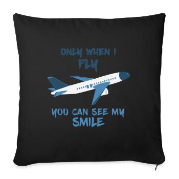 Pilots plane flying saying - Sofa pillowcase 17,3'' x 17,3'' (45 x 45 cm) - black - Front