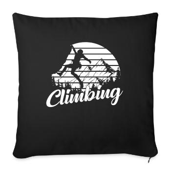 Grimpeurs d'escalade - Housse de coussin décorative 45 x 45 cm - noir - Devant
