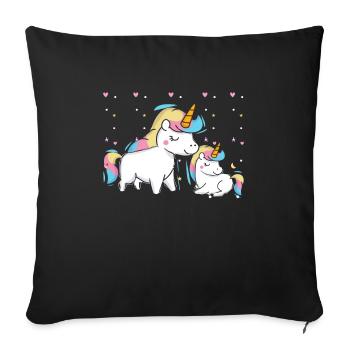 Unicorns unicorn love - Sofa pillowcase 17,3'' x 17,3'' (45 x 45 cm) - black - Front