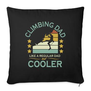 Grimpeur père grimpeur fête des pères - Housse de coussin décorative 45 x 45 cm - noir - Devant