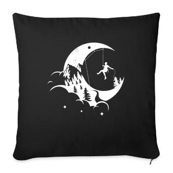 Escalade grimpeur lune - Housse de coussin décorative 45 x 45 cm - noir - Devant