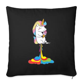 Licorne licornes chiots - Housse de coussin décorative 45 x 45 cm - noir - Devant