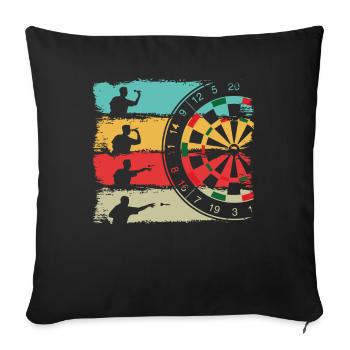 Dart Dartspieler Vintage - Sofakissenbezug 45 x 45 cm - Schwarz - Vorne
