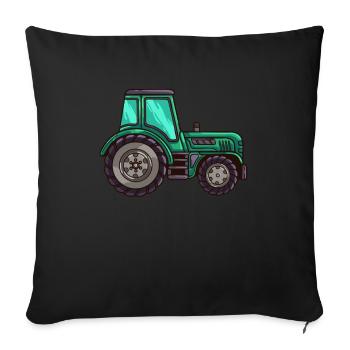 Tractor tractors - Sofa pillowcase 17,3'' x 17,3'' (45 x 45 cm) - black - Front