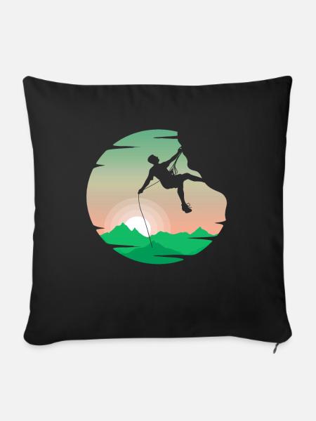 Klettern Felsklettern - Sofakissenbezug 45 x 45 cm - Schwarz