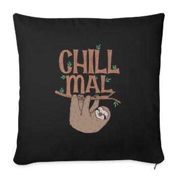 Sloth chill - Sofa pillowcase 17,3'' x 17,3'' (45 x 45 cm) - black - Front