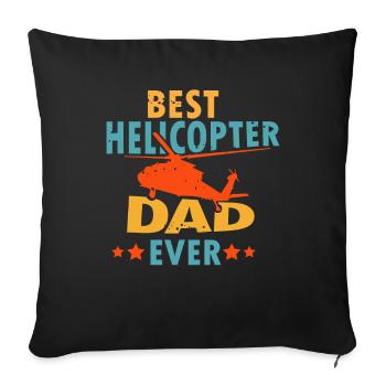 Pilote d'hélicoptère - Housse de coussin décorative 45 x 45 cm - noir - Devant